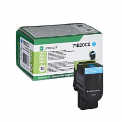 Оригинална тонер касета Lexmark 71B20C0, 2300 страници/5%, Cyan - Lexmark
