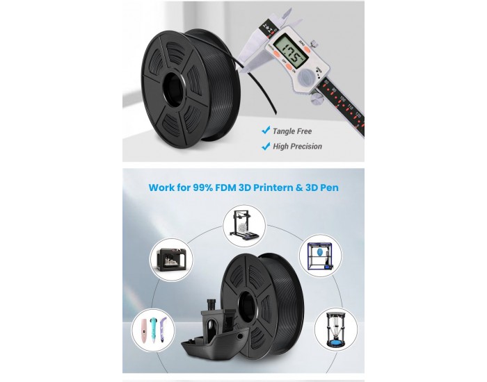 Филамент за 3D принтер, ABS, 1.75 mm, 1 kg, син