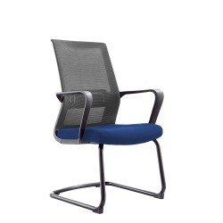 Посетителски стол RFG Smart M, дамаска и меш, до 120 kg, синя седалка, сива облегалка, 2 броя в комплект - Rfg