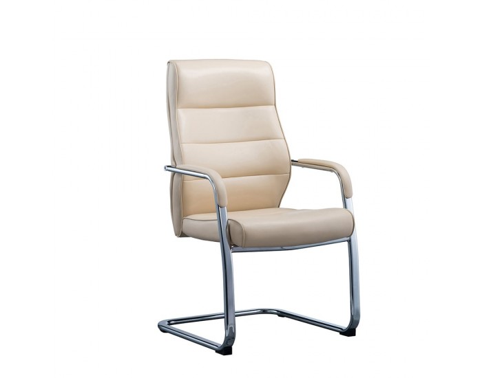 Посетителски стол RFG ITACA M, екокожа, метална основа, до 150 kg, бежов