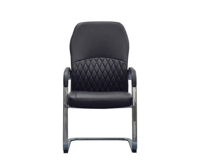 Посетителски стол RFG CRONO M, екокожа, до 150 kg, черен