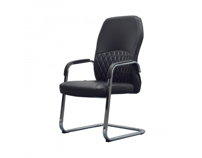 Посетителски стол RFG CRONO M, екокожа, до 150 kg, черен