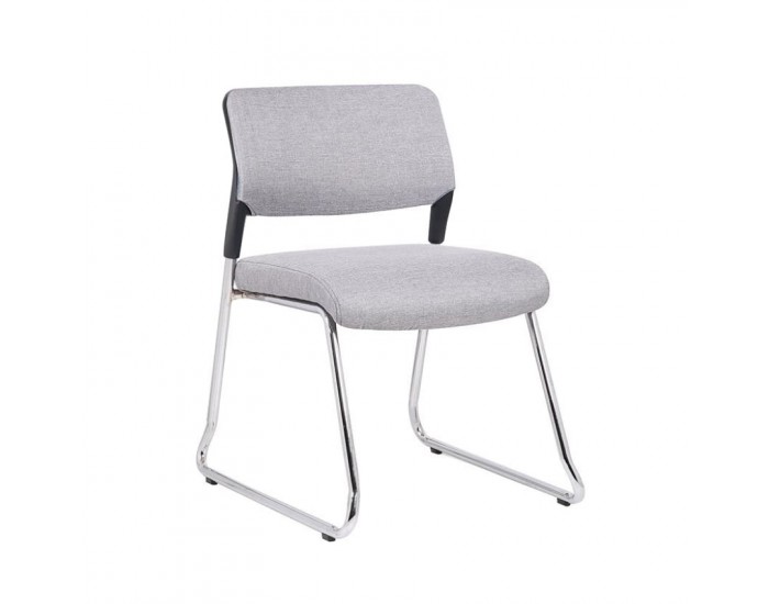 Посетителски стол RFG Evo 4S M, текстил, метална основа, до 120 kg, сив