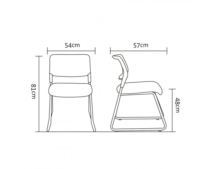 Посетителски стол RFG Evo 4S M, текстил, метална основа, до 120 kg, сив