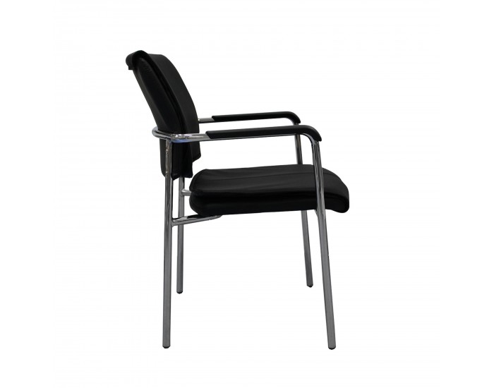 Посетителски стол RFG Flash M, екокожа, метална основа, до 120 kg, черен