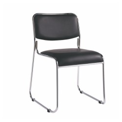 Посетителски стол RFG Axo M, екокожа, метална основа, до 120 kg, черен - Rfg