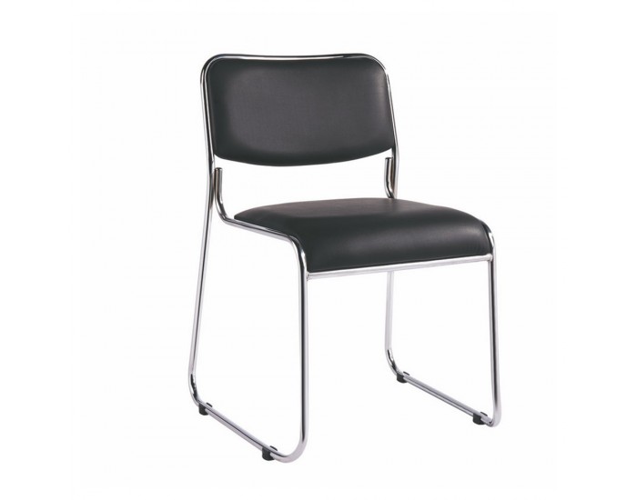 Посетителски стол RFG Axo M, екокожа, метална основа, до 120 kg, черен