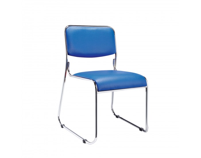Посетителски стол RFG Axo M, екокожа, метална основа, до 120 kg, син