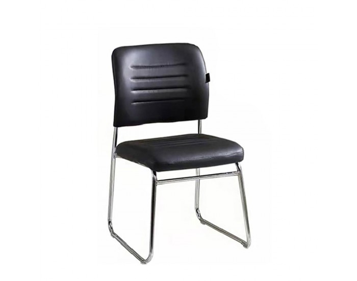 Посетителски стол RFG Iron M, екокожа, метална основа, до 120 kg, черен