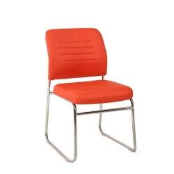 Посетителски стол RFG Iron M, екокожа, метална основа, до 120 kg, червен - Rfg