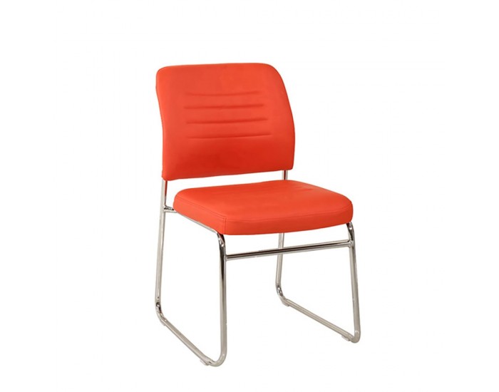 Посетителски стол RFG Iron M, екокожа, метална основа, до 120 kg, червен