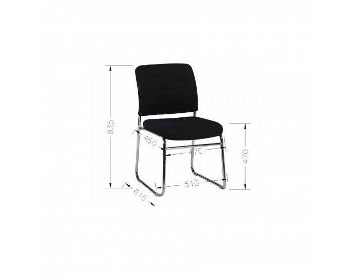 Посетителски стол RFG Iron M, екокожа, метална основа, до 120 kg, червен