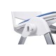 Посетителски стол RFG Sweet Chrome White, дамаска и полипропилен, до 120 kg, син, 4 броя в комплект