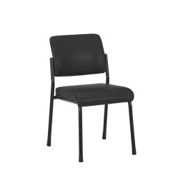 Посетителски стол RFG Solid M, екокожа, метална основа, до 150 kg, черен, 4 броя в комплект - Rfg