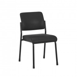 Посетителски стол RFG Solid M, екокожа, метална основа, до 150 kg, черен - Rfg