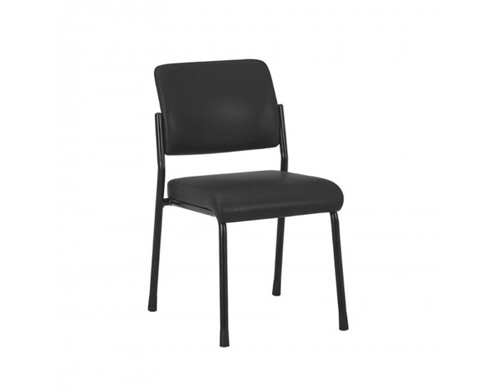 Посетителски стол RFG Solid M, екокожа, метална основа, до 150 kg, черен