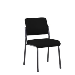 Посетителски стол RFG Solid M, текстил, метална основа, до 150 kg, черен - Rfg