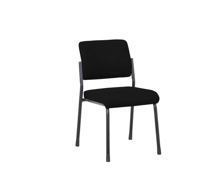 Посетителски стол RFG Solid M, текстил, метална основа, до 150 kg, черен