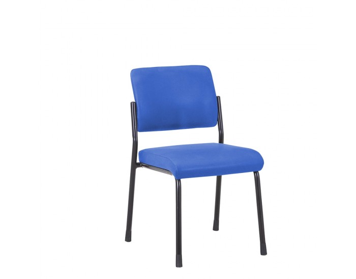 Посетителски стол RFG Solid M, текстил, метална основа, до 150 kg, син, 4 броя в комплект