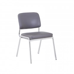 Посетителски стол RFG Slow M, екокожа, метална основа, до 120 kg, сив - Rfg