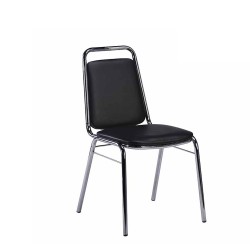 Посетителски стол RFG Party M, екокожа, метална основа, до 120 kg, черен, 4 броя в комплект - Rfg