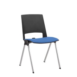Посетителски стол RFG Sweet Chrome Black, до 120 kg, син, 2 броя в комплект - Rfg
