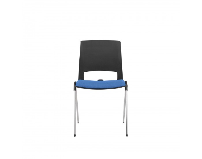 Посетителски стол RFG Sweet Chrome Black, до 120 kg, син, 2 броя в комплект