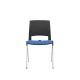 Посетителски стол RFG Sweet Chrome Black, до 120 kg, син, 2 броя в комплект