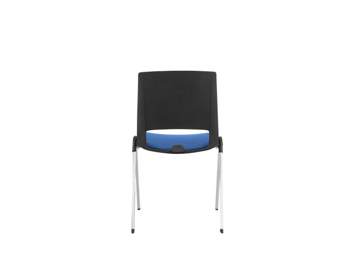 Посетителски стол RFG Sweet Chrome Black, до 120 kg, син, 2 броя в комплект