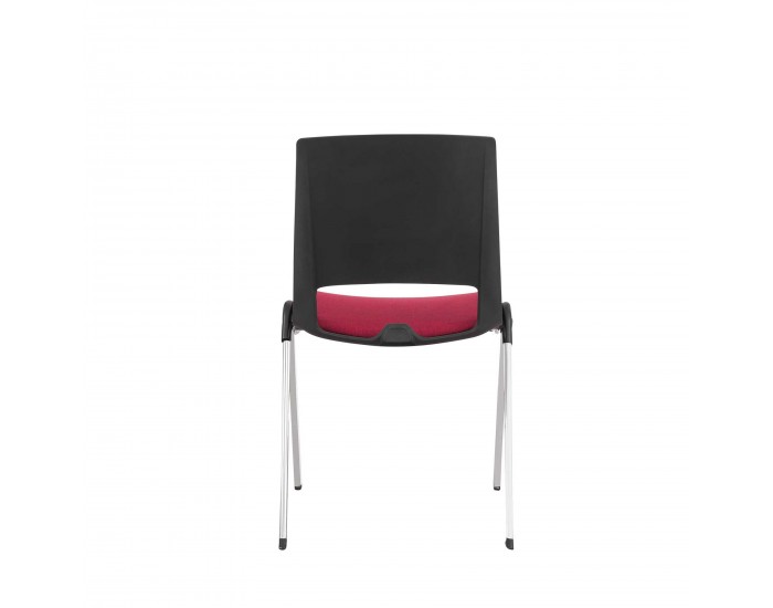 Посетителски стол RFG Sweet Chrome Black, текстил, до 120 kg, червен, 2 броя в комплект