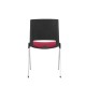 Посетителски стол RFG Sweet Chrome Black, текстил, до 120 kg, червен, 2 броя в комплект