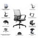 Офис стол RFG Smart W, дамаска и меш, Tilt механизъм, до 120 kg, тъмносива седалка, сива облегалка