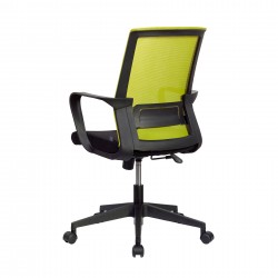 Офис стол RFG Smart W, дамаска и меш, Tilt механизъм, до 120 kg, черна седалка, зелена облегалка - Rfg