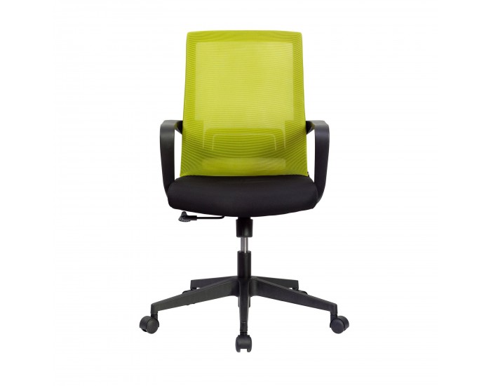 Офис стол RFG Smart W, дамаска и меш, Tilt механизъм, до 120 kg, черна седалка, зелена облегалка