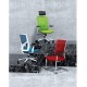 Ергономичен стол RFG Snow W, дамаска и меш, Multi-function механизъм, до 120 kg, червена седалка, червена облегалка
