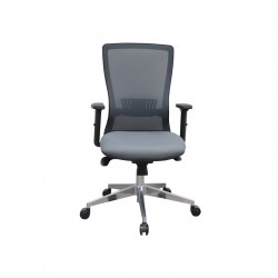 Офис стол RFG Ergo 06 W, дамаска и меш, Synchronous механизъм, до 120 kg, сив - Rfg