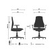 Офис стол RFG Ergo 06 W, дамаска и меш, Synchronous механизъм, до 120 kg, сив