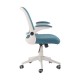 Офис стол RFG Pretty White W, дамаска и меш, Tilt механизъм, до 120 kg, синьо-зелен