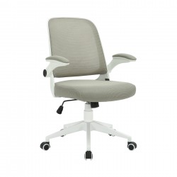 Офис стол RFG Pretty White W, дамаска и меш, Tilt механизъм, до 120 kg, сив - Rfg