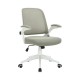 Офис стол RFG Pretty White W, дамаска и меш, Tilt механизъм, до 120 kg, сив