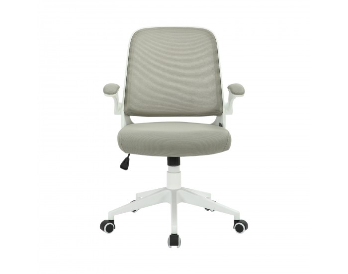 Офис стол RFG Pretty White W, дамаска и меш, Tilt механизъм, до 120 kg, сив