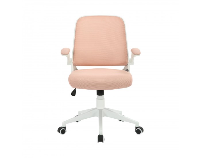 Офис стол RFG Pretty White W, дамаска и меш, Tilt механизъм, до 120 kg, розов