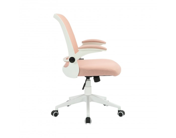 Офис стол RFG Pretty White W, дамаска и меш, Tilt механизъм, до 120 kg, розов