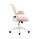 Офис стол RFG Pretty White W, дамаска и меш, Tilt механизъм, до 120 kg, розов