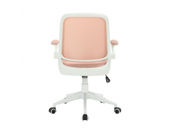 Офис стол RFG Pretty White W, дамаска и меш, Tilt механизъм, до 120 kg, розов