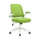 Офис стол RFG Pretty White W, дамаска и меш, Tilt механизъм, до 120 kg, зелен