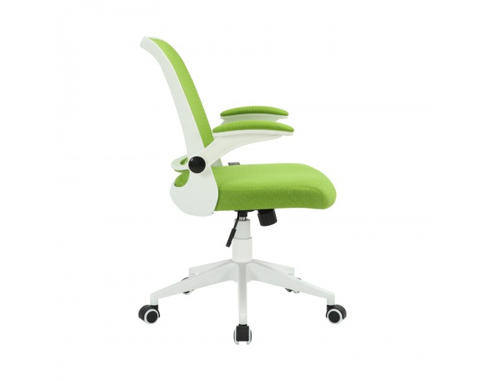 Офис стол RFG Pretty White W, дамаска и меш, Tilt механизъм, до 120 kg, зелен