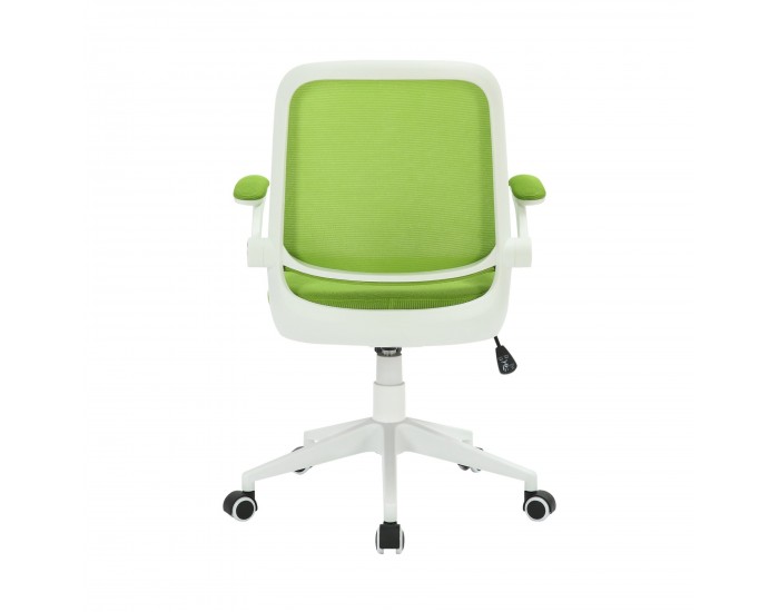 Офис стол RFG Pretty White W, дамаска и меш, Tilt механизъм, до 120 kg, зелен