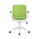 Офис стол RFG Pretty White W, дамаска и меш, Tilt механизъм, до 120 kg, зелен