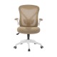 Офис стол RFG Jolly White W, дамаска и меш, Tilt механизъм, до 120 kg, бежов